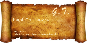 Gegán Toszka névjegykártya